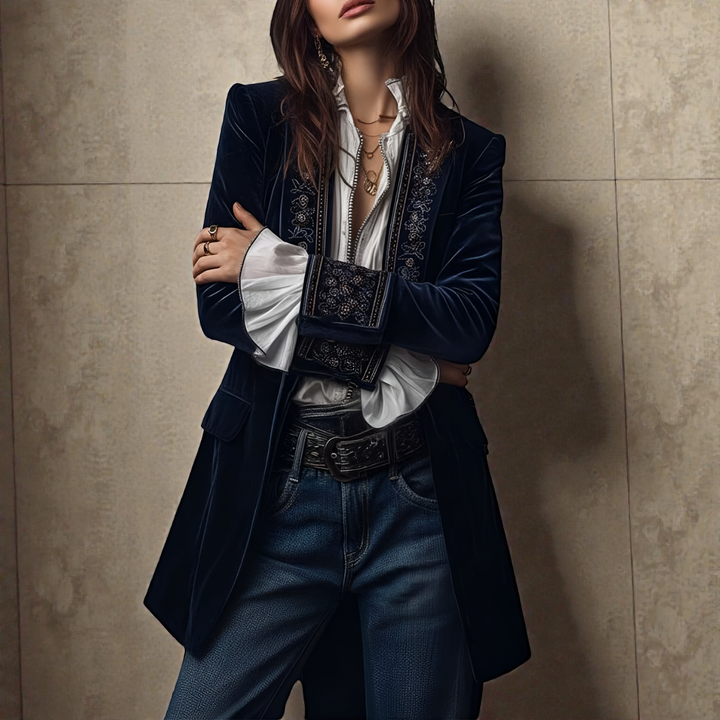 Nuria | Elegáns bársonykabát