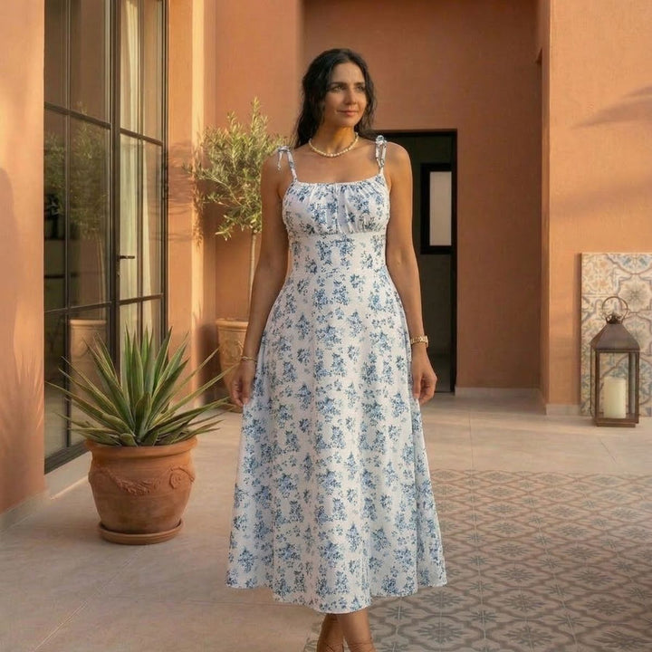 Naomi | Rochie cu bretele subțiri și imprimeu floral