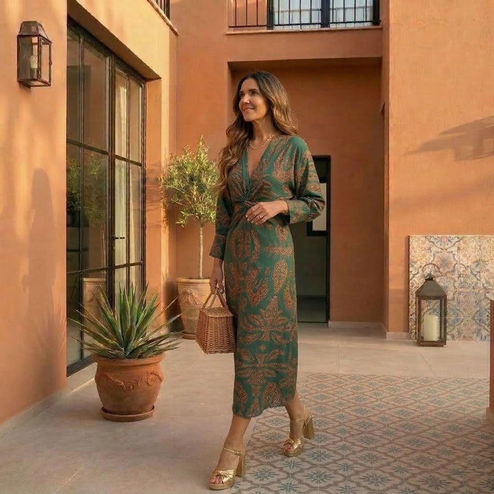 Isadora™ – Rochie Midi Elegantă cu Un Model de Farmec Atemporal