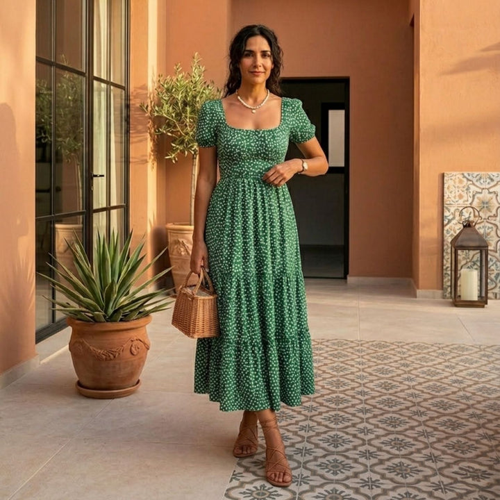 Julia | Rochie midi cu imprimeu floral