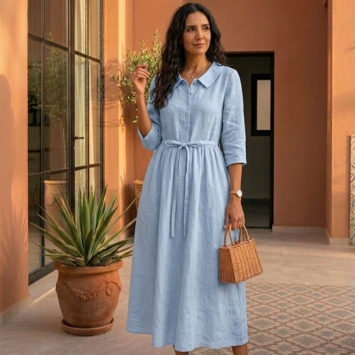 Paloma | Rochie clasică ușoară din in