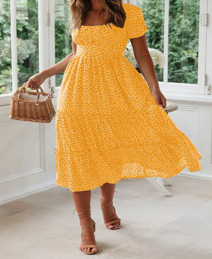 Julia | Rochie midi cu imprimeu floral
