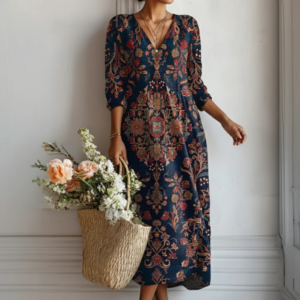 Leire | Rochie Lungă de Stil Etnic
