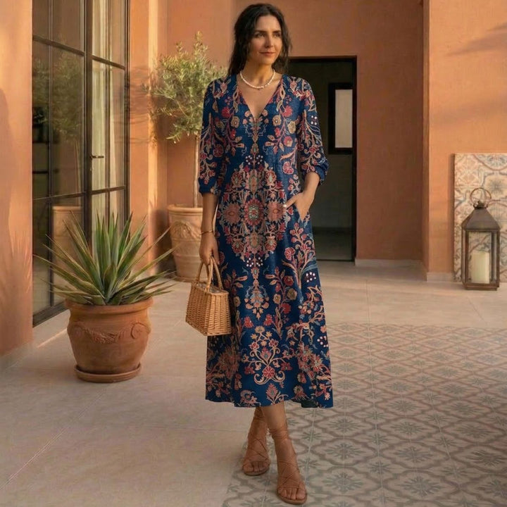 Leire | Rochie Lungă de Stil Etnic